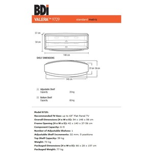 Тумба для ТВ BDI Valera 9729 Walnut