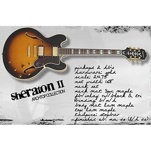Гитара полуакустическая Epiphone SHERATON II VINTAGE SUNBURST GOLD