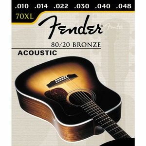 Струны для акустической гитары Fender STRINGS NEW ACOUSTIC 70-12L 80/20 BRZ BAL END 10-48