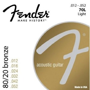 Струны для акустической гитары Fender STRINGS NEW ACOUSTIC 70L 80/20 BRNZ BALL END 12-52
