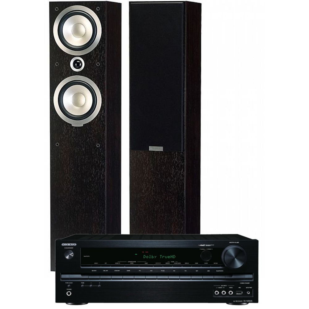 Комплект акустических систем Onkyo TX NR535 + Tannoy V4 Dark Walnut