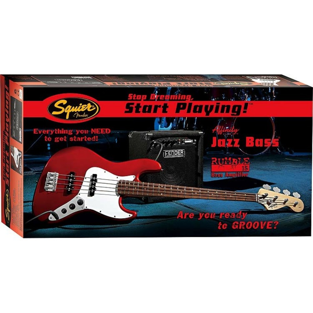 Гитарный комплект Fender Squier Affinity JAZZ BASS RUMBLE 15 AMP METALLIC RED