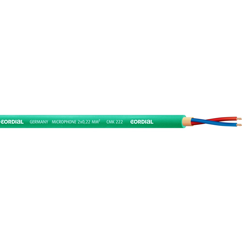 Кабель микрофонный в нарезку Cordial CMK 222 light green