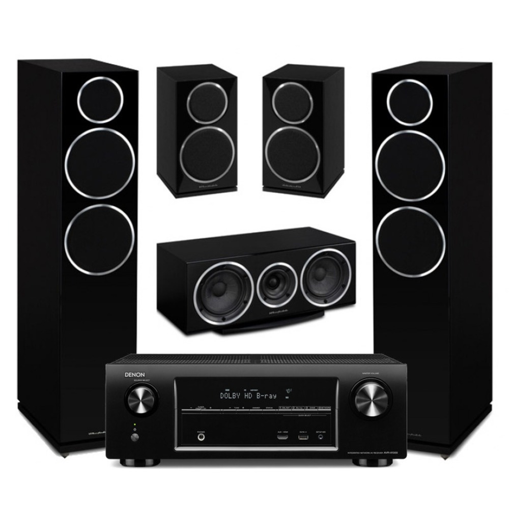 Домашний кинотеатр Denon AVR X1000 + Wharfedale Diamond 230 5.0 set Black