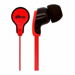 Наушники внутриканальные классические Ritmix RH-183 Black+Red