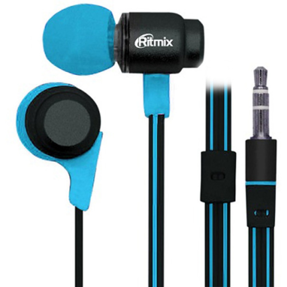 Наушники внутриканальные классические Ritmix RH-185 Black+Blue