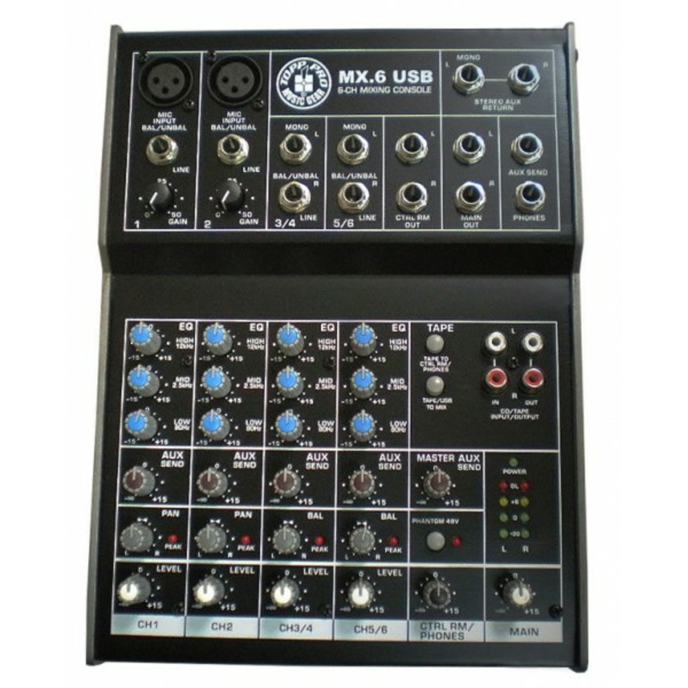 Аналоговый микшер TOPP PRO MX.6USB