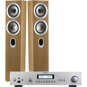 Комплект акустических систем Rotel RA-11 V2 Silver + Tannoy Revolution DC4 T Light Oak