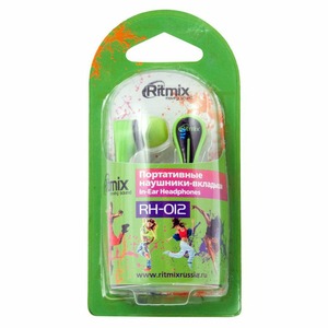 Наушники внутриканальные классические Ritmix RH-012 Green