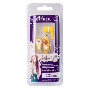 Наушники внутриканальные классические Ritmix RH-012M Girls