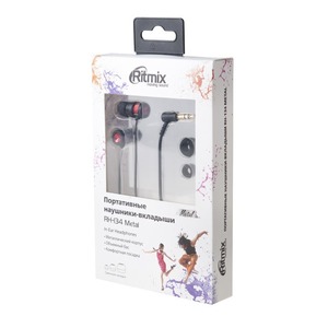 Наушники внутриканальные классические Ritmix RH-134 Metal Red