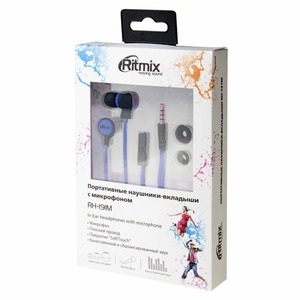 Наушники внутриканальные классические Ritmix RH-191M Blue