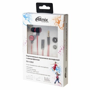 Наушники внутриканальные классические Ritmix RH-191M Red