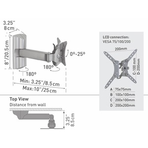 Кронштейн фиксированный Barkan Model 33 C Silver