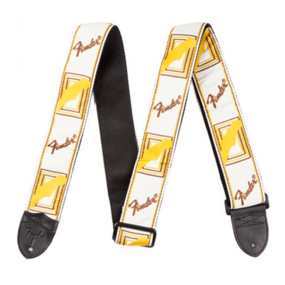 Ремень для гитары Fender Monogrammed Strap White/Brown/Yellow