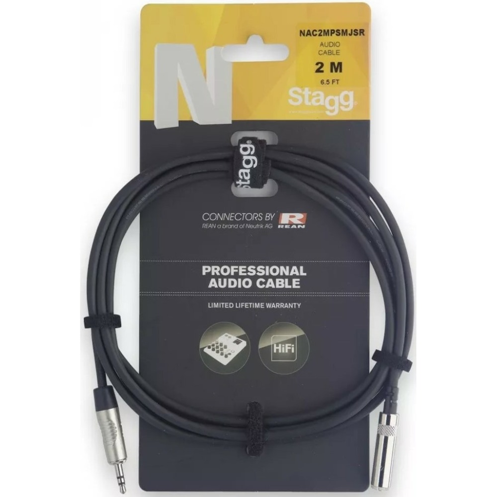 Удлинитель 1xMini Jack - 1xMini Jack Stagg NAC2MPSMJSR 2.0m