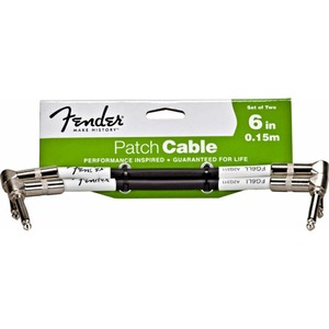 Кабель аудио 1xJack - 1xJack Fender 6 PATCH CABLE 2 PACK BLACK 0.15m
