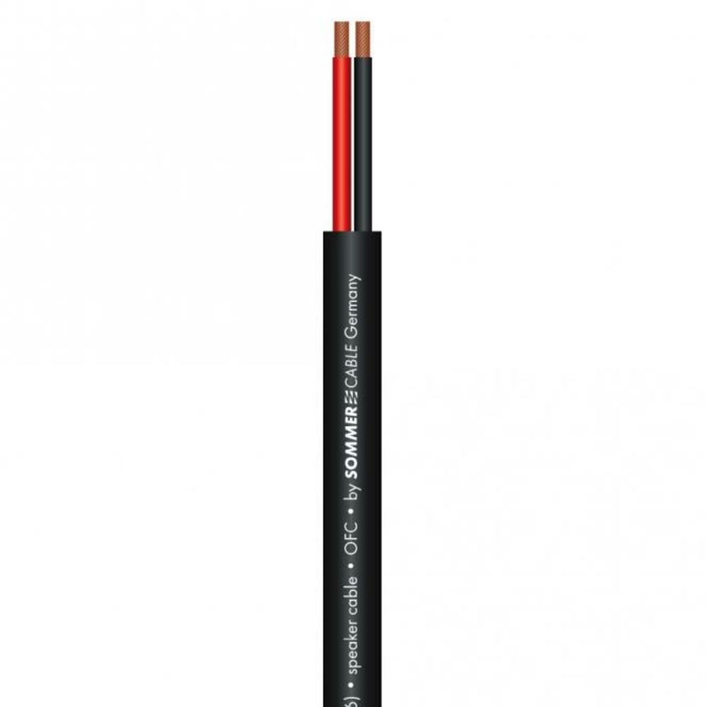 Кабель акустический с катушки двухжильный Sommer Cable 415-0051F Meridian Install SP215 FRNC Black