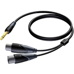 Кабель аудио 1xJack - 2xXLR Procab CLA709/1 1.0m