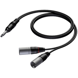 Кабель аудио 1xJack - 2xXLR Procab CAB733/1.5 1.5m