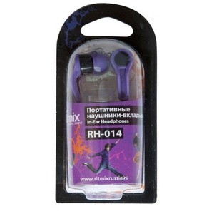 Наушники внутриканальные классические Ritmix RH-014 Black+Violet