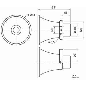 Акустика рупорная трансляционная Visaton DK 8/100 V+20 Ohm