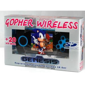 Игровая приставка SEGA Genesis Gopher Wireless LCD 2.8", ИК-порт  + 20 игр (синяя)
