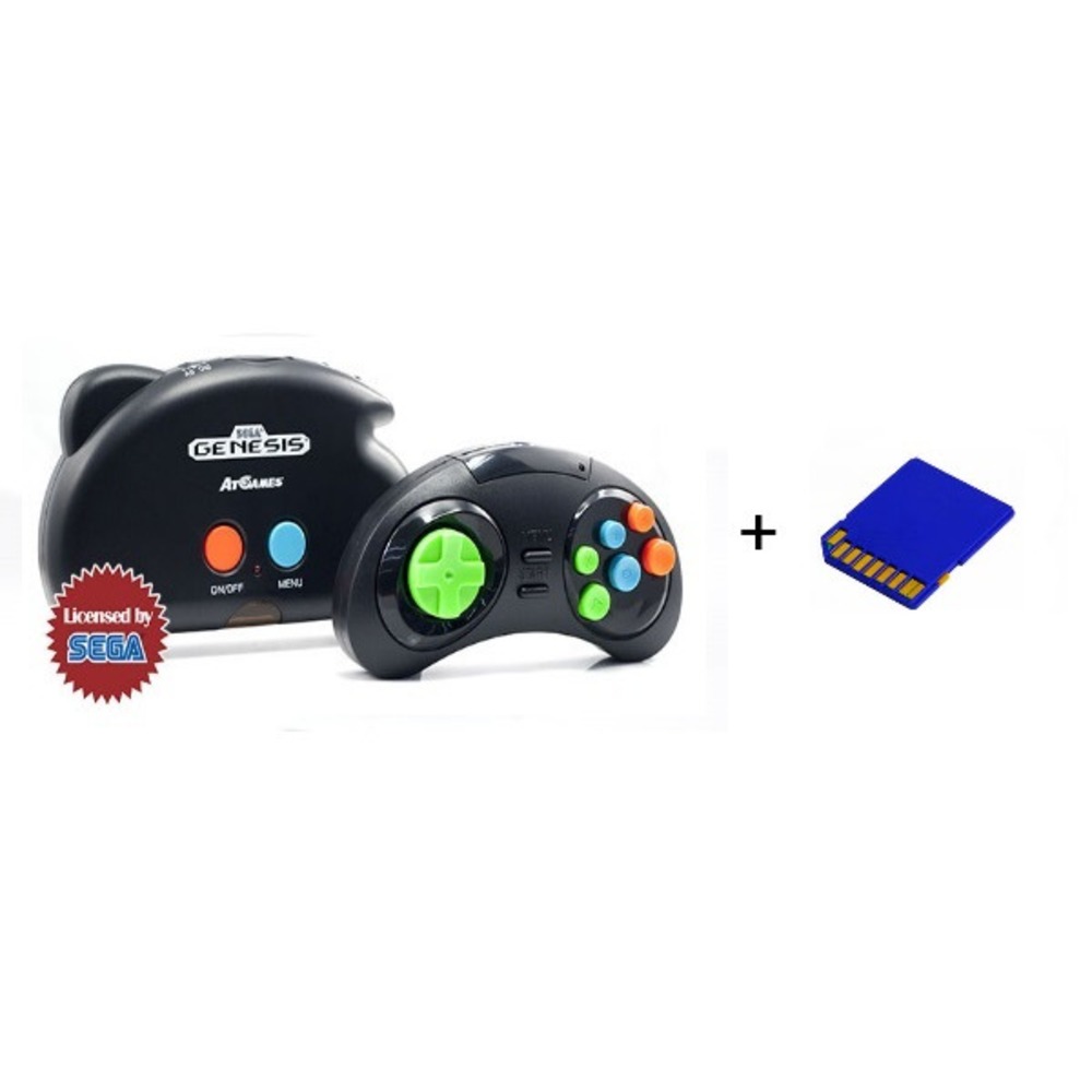 Игровая приставка SEGA Genesis Nano Trainer + 390 игр + SD карта (черный)