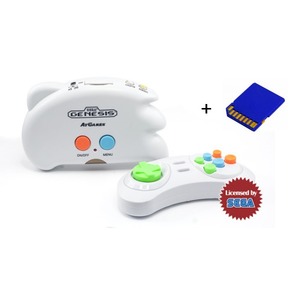 Игровая приставка SEGA Genesis Nano Trainer + 390 игр + SD карта + адаптер + кабель USB (белый)