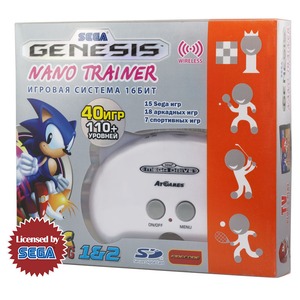 Игровая приставка SEGA Genesis Nano Trainer + 40 игр (геймпад, AV кабель) белый