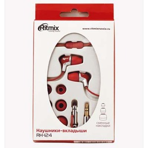 Наушники внутриканальные классические Ritmix RH-124 Red