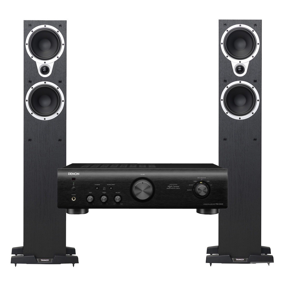 Комплект стерео системы Denon PMA-520AE black + Tannoy Eclipse Three black oak