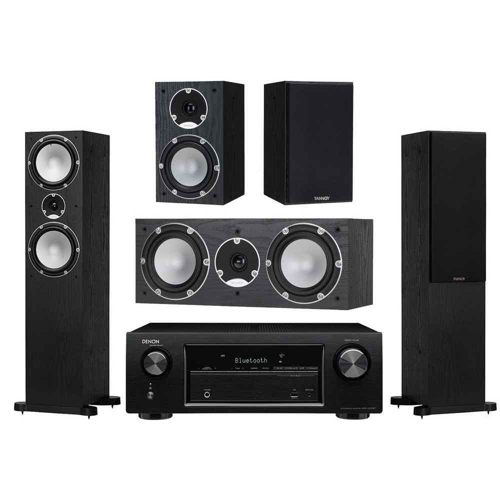 Домашний кинотеатр Denon AVR-X520BT black + Tannoy Mercury 7C + Mercury 7.1 + Mercury 7.4 black oak