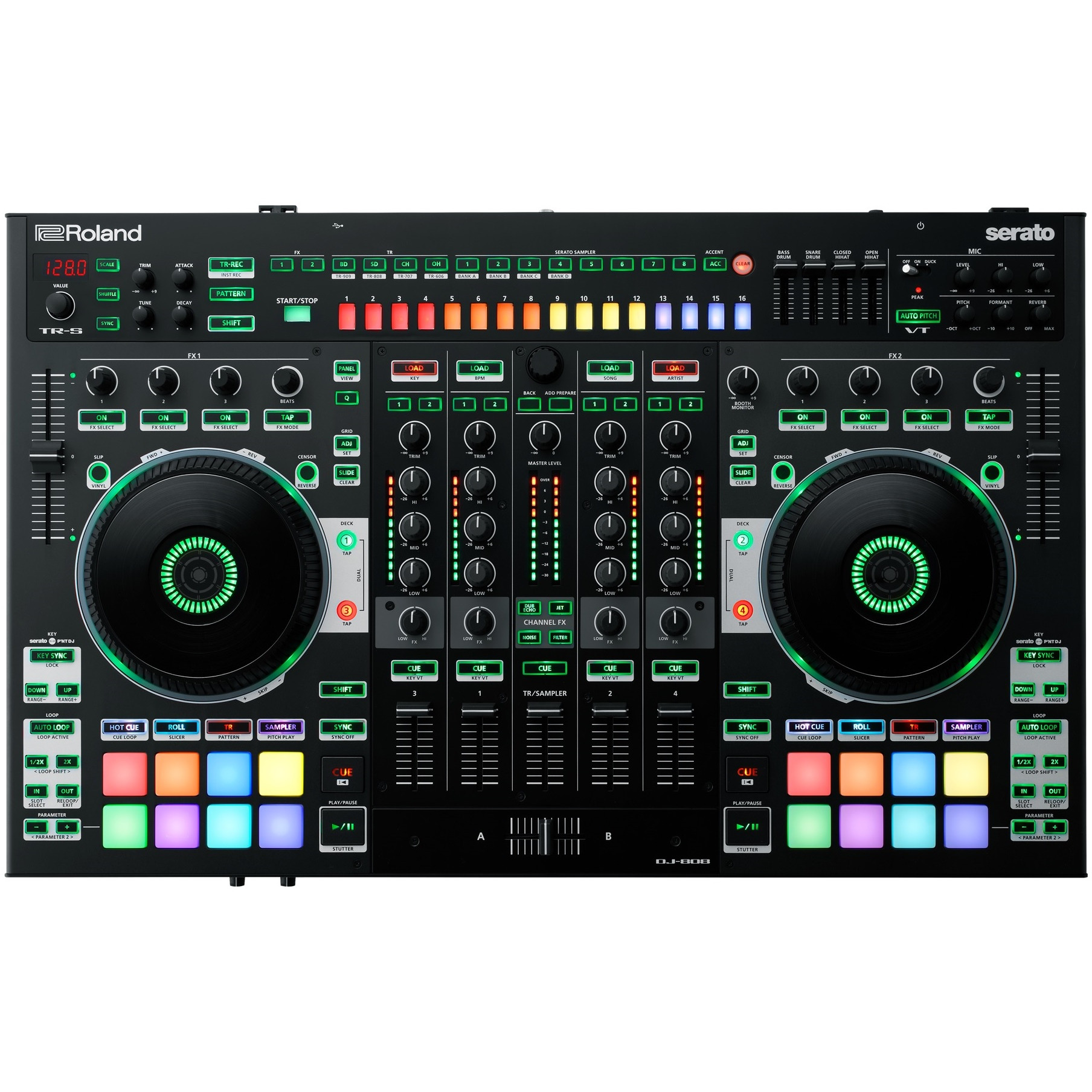 Контроллер для диджея. Roland DJ-808. DJ контроллер DJ-808 Roland. Драм машина Roland 808. DJ контроллер Roland DJ-202.