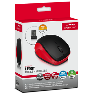 Мышь игровая Speedlink SL-630000-BKRD LEDGY Mouse - wireless, black-red