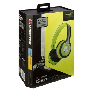 Наушники мониторные беспроводные Monster 128939-00 iSport Freedom Bluetooth On-Ear Green