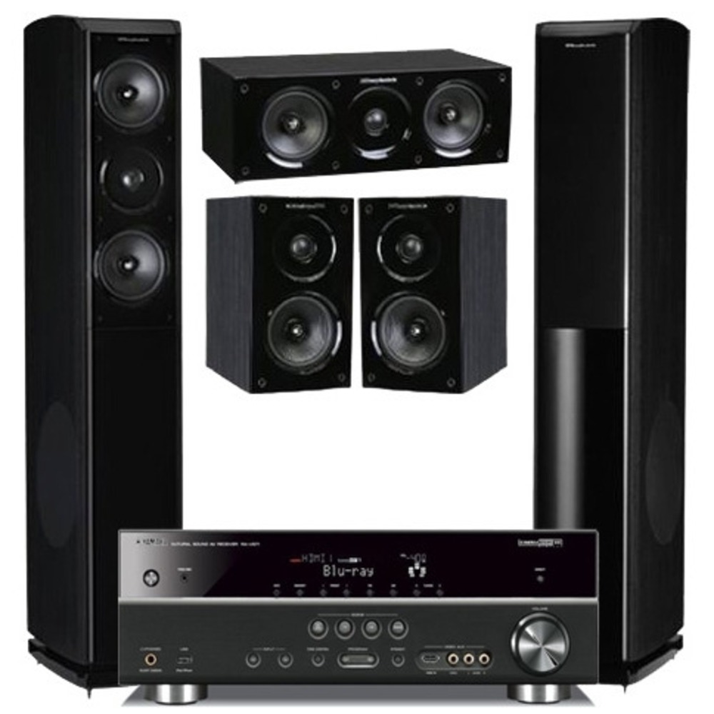 Домашний кинотеатр Wharfedale Obsidian 600 5.0 Blackwood + Yamaha RX-V571
