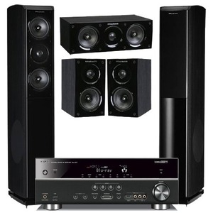 Домашний кинотеатр Wharfedale Obsidian 600 5.0 Blackwood + Yamaha RX-V571