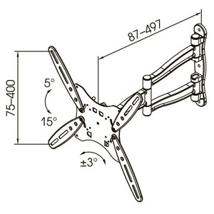 Кронштейн наклонно-поворотный Kromax Techno-5 Grey