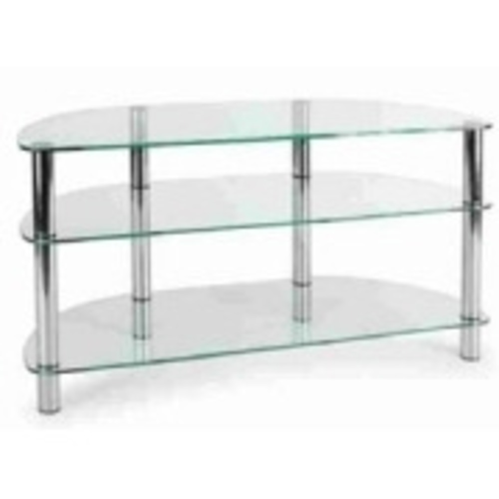 Тумба для ТВ MetalDesign MD 403 Slim прозрачное стекло-серебристый