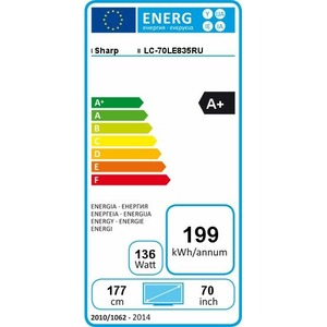 LED-телевизор от 60 дюймов Sharp LC-70LE835