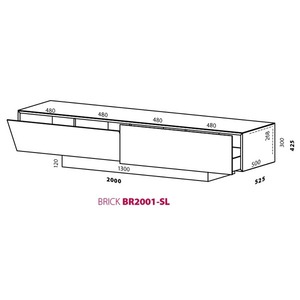 Тумба для ТВ Spectral Brick BR2001-V3-BG-BG