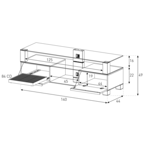 Тумба для ТВ Sonorous MD 9140-C-INX-BLK