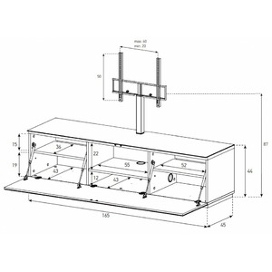 Тумба с ТВ стендом Sonorous ST 161F BLK BLK BS