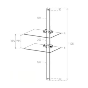 Тумба для ТВ настенная Sonorous PL2620B SLV