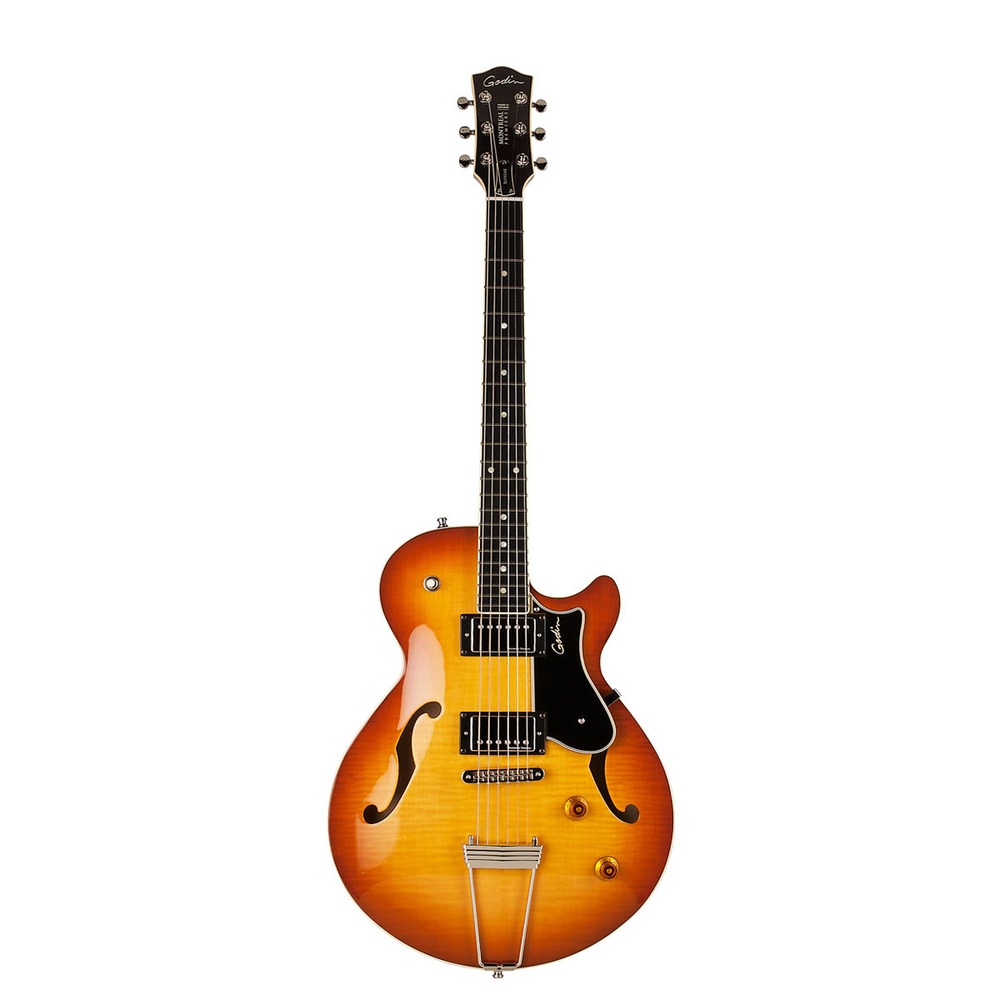 Гитара полуакустическая Godin 39852 Montreal Premiere Supreme Lightburst Flame HG