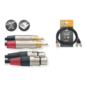 Кабель аудио 2xRCA - 2xXLR Stagg NTC3CMXFR 3.0m