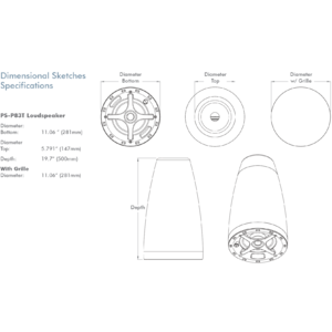 Акустика подвесная трансляционная Sonance PS-83T Black