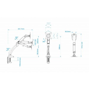 Кронштейн настольный NB F100 USB Silver