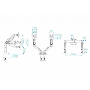 Кронштейн для двух и более дисплеев NB F160 Black